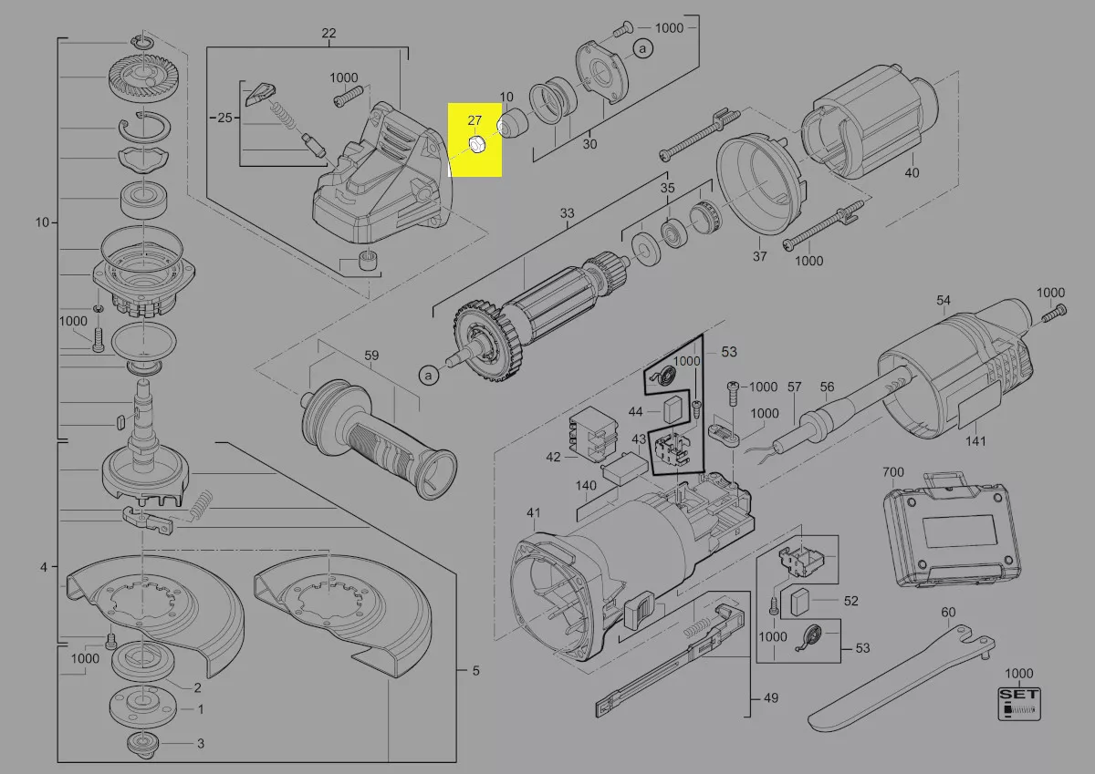 Écrou pignon réf. 4931428715 AEG